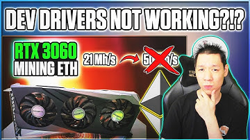 RTX 3060 Why Dev Drivers Don