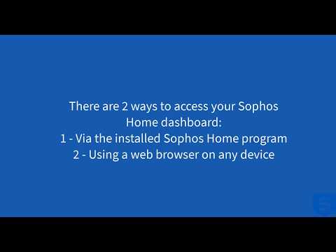 Accessing and using the Sophos Home dashboard
