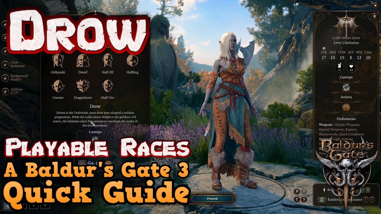 Baldur's Gate 3 Playable Race Guide to Drow in 5th Edition D&D - YouTube