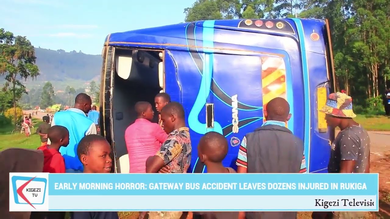 62 Escape Death as Gateway Bus Overturns in Muhanga, Rukiga District.