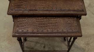 Croc Leather Nesting Tables, Set/3 | Sarreid | ZIN Home