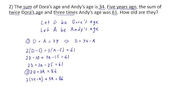 Algebra age problems (Part 2)