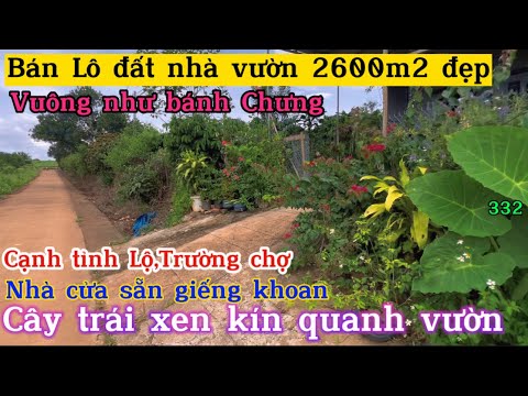 Video Bán đất nhà vườn 2600m2 đẹp vuông vức cây trái quanh... - youtube