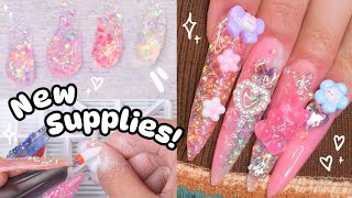 ₊˚✿ Unboxing and testing AIRSEE GD3 Nail Dust Collector & $1 POLY GEL | Cute spring nails ✿˚₊