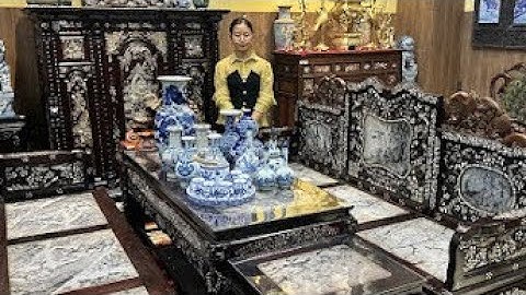 Ngày 14/12/2024 Bộ trường kỷ tam sơn, tủ thờ cẩn ốc xà cừ, đồ gốm sứ, gốm sứ, bình gốm sứ đẹp