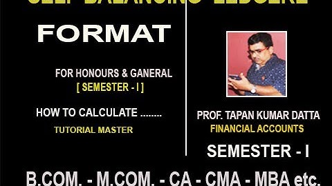 SELF BALANCING LEDGER II FORMAT II BY TAPAN KR. DATTA