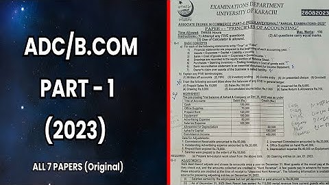 ADC Part 1 (2023) All Past Papers (Karachi University)