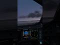 Airbus A350 Takeoff sunset cockpit view.