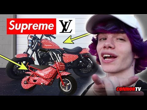 Riding My Hypebeast Supreme Louis Vuitton Motorcycle at SneakerCon ! 