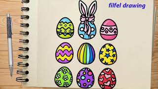 easy drawings | easter drawings | How to Draw an Easter Bunny | easter drawings egg | filfel drawing