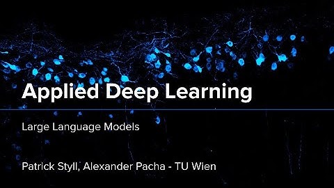 Applied Deep Learning 2024 - Lecture 13 - Large Language Models (LLMs)
