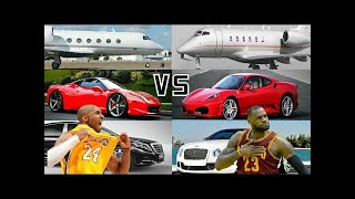 Kobe Bryant Vs Lebron James  Car Collection , Chopper & Private Jet.