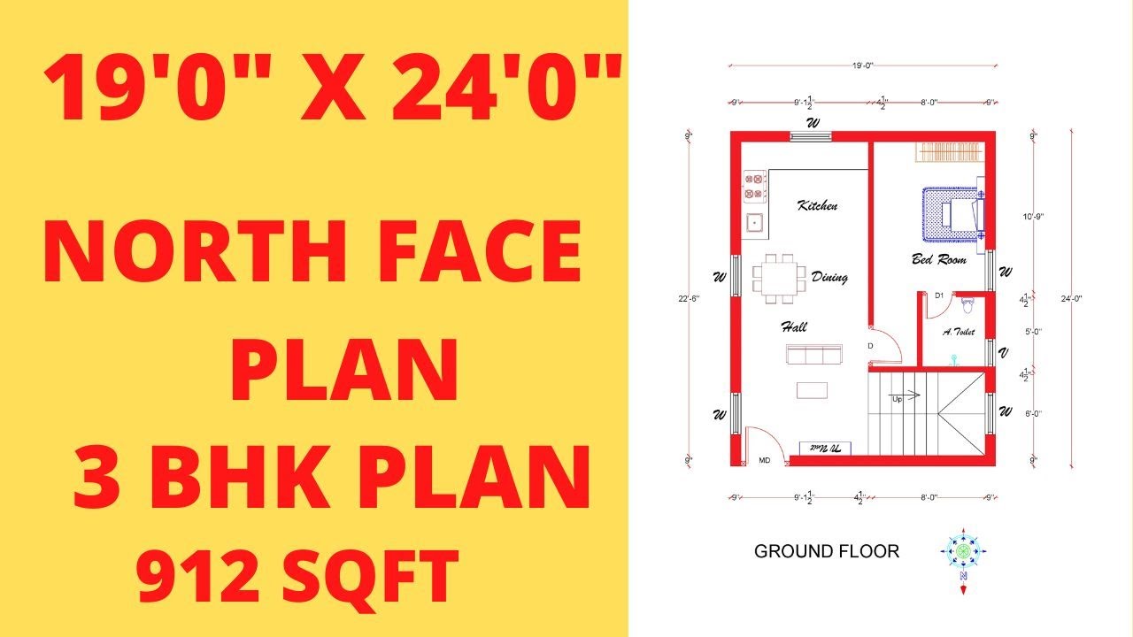 #19*24#3 BHK HOUSE PLAN