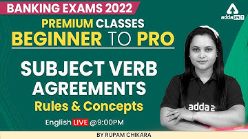 Beginner to Pro | Banking Exam 2022 | Subject Verb Agreements Rules and Concept  Rupam Chikara