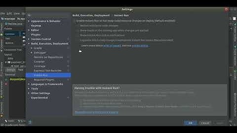 Enable Disable Instant Run