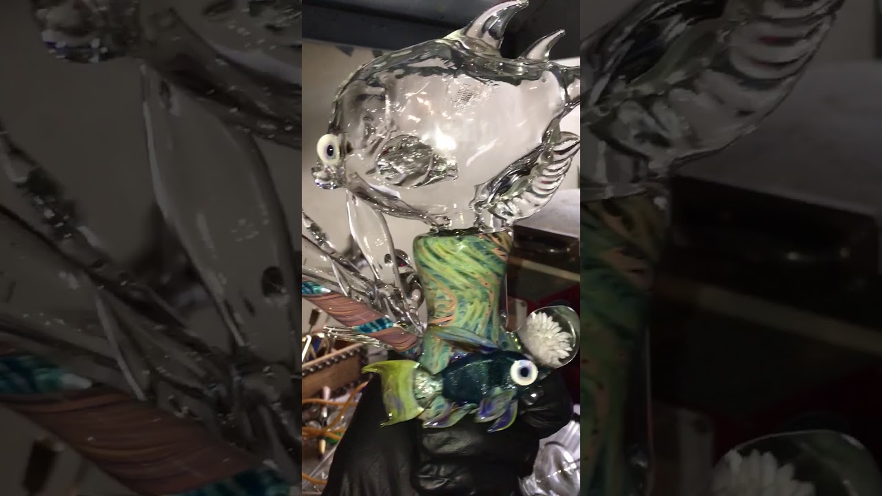 heady fish dab rig 420 weed pipe dab new glass hightimes