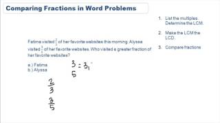 Compare fractions: word problems