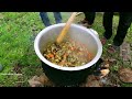 Cooking Local Pork  for Party in the village Festival