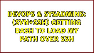 DevOps & SysAdmins: (svn+ssh) getting bash to load my PATH over SSH (6 Solutions!!) Wealth
