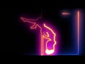 6000 minutes  abstract neon glowing pole dancer outlined silhouettes background loop 4k