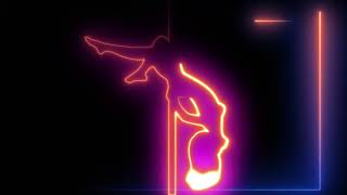 60:00 Minutes / Abstract Neon Glowing Pole Dancer Outlined Silhouettes Video Background Loop 4k
