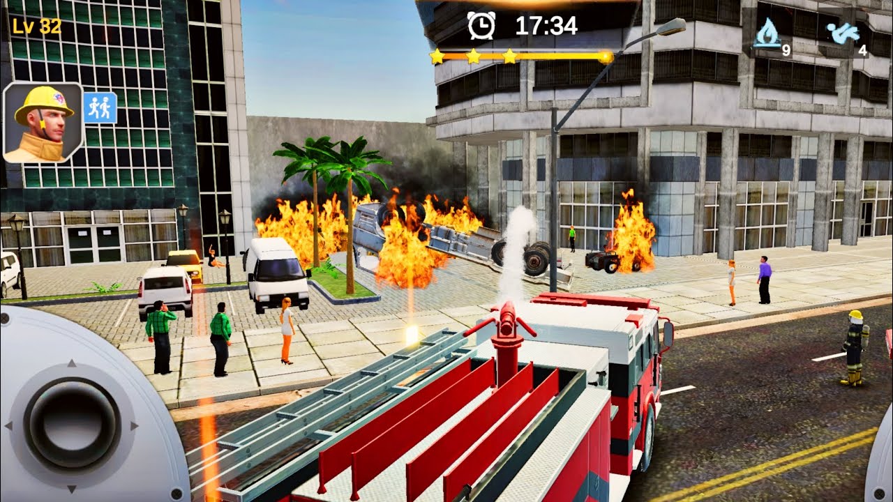 Firefighter on Roof of Houses Fire - Real Fire Truck Game - Android ...