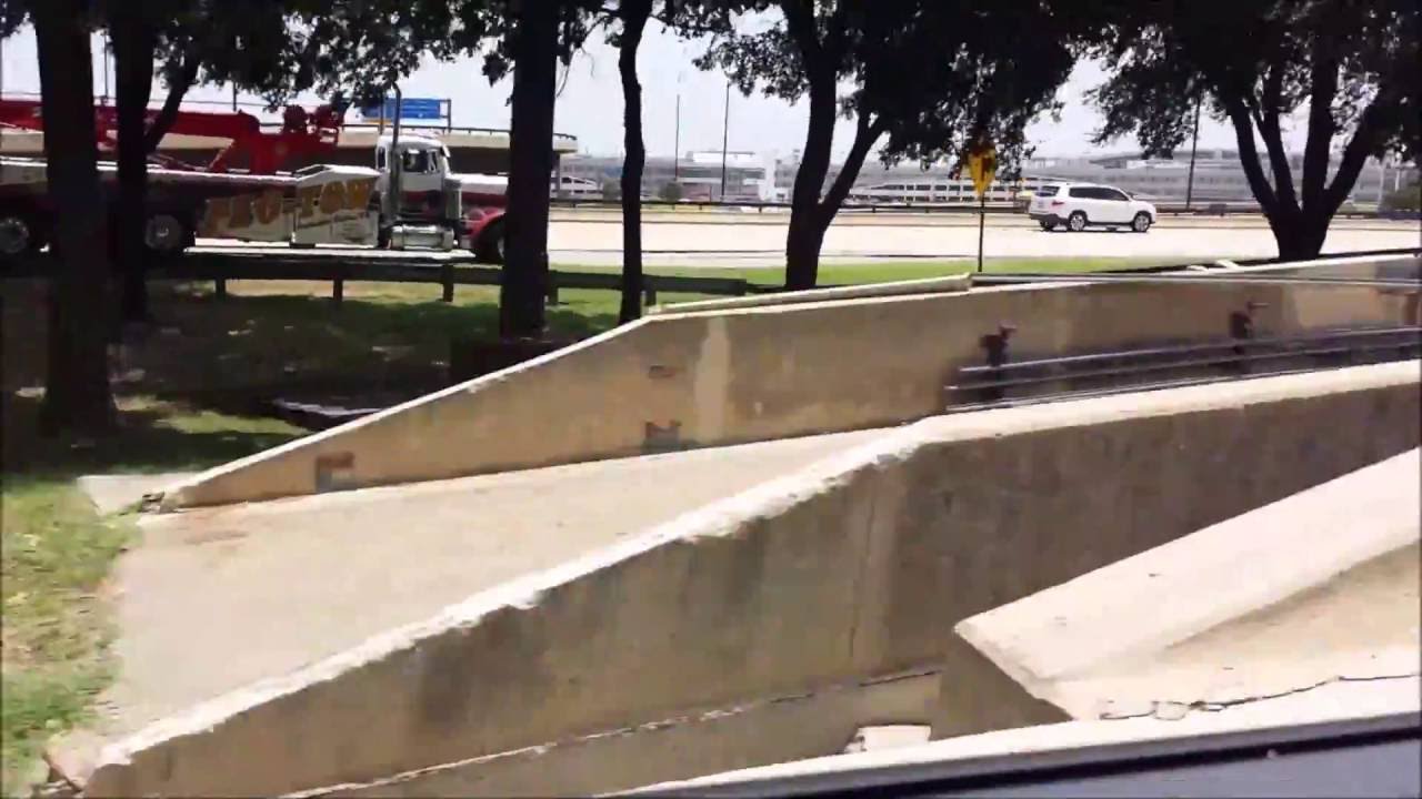 Car on old DFW Airport Train Airtrans guideway - YouTube