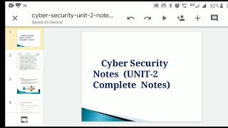 Cyber security unit-2 Lecture1