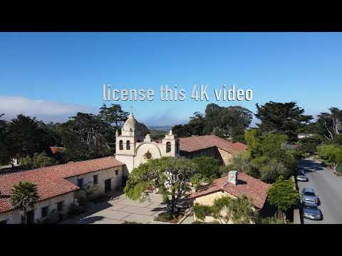 Carmel Mission 4K Stock Drone Video