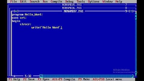 Program Hello_Word menggunakan Turbo Pascal || Logika &  Algoritma