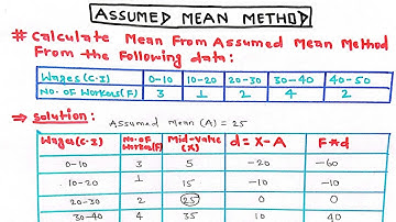 Statistics - Assumed Mean method for a grouped frequency data || Continuous series || Arya Anjum