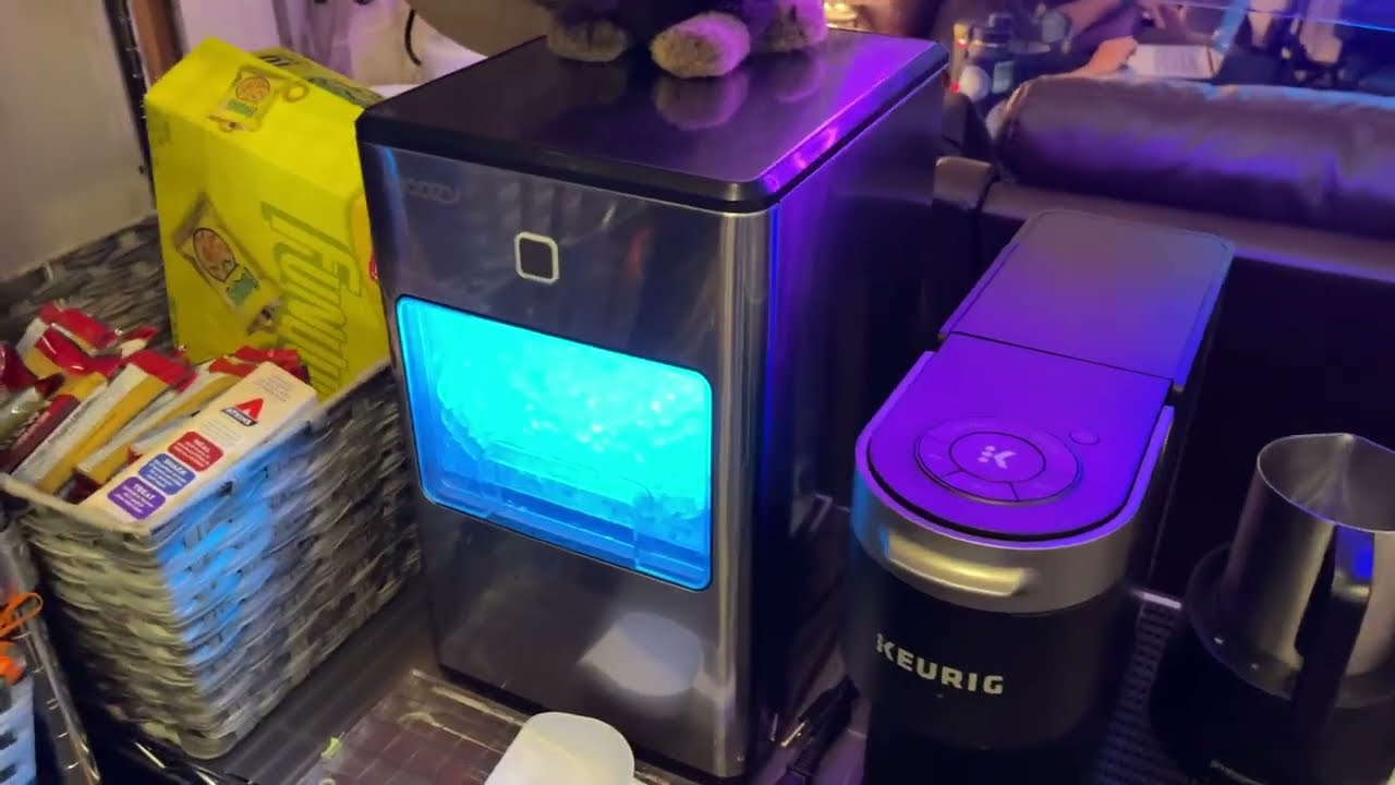 HiCOZY Countertop Nugget Ice Maker, Portable Compact Sonic Ice