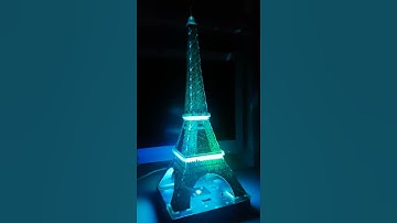 Eiffel Tower 3D puzzle - assembled and lit up (multi-colour)