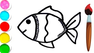 Fish drawing tutorial for kids and toddler's | how to draw fish 