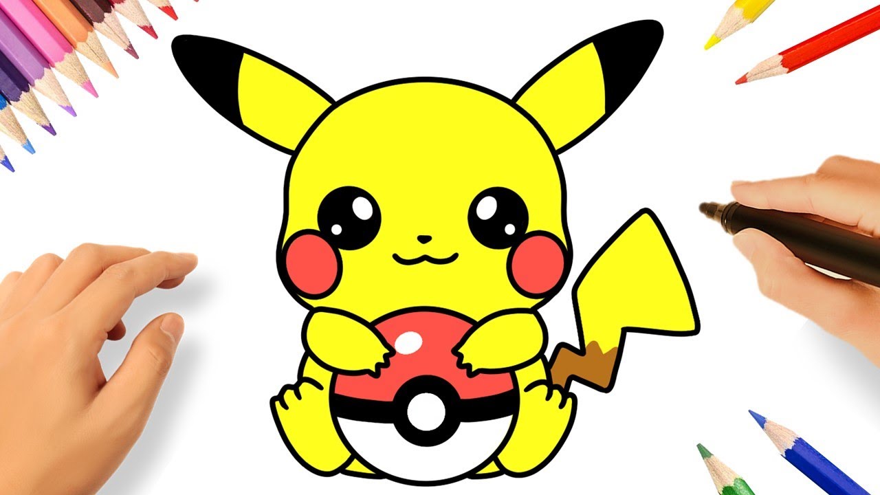 COMO DESENHAR PIKACHU KAWAII - PASSO A PASSO - FÁCIL