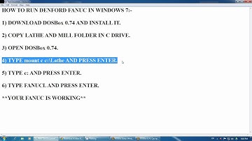 how to run denford fanuc on windows 7