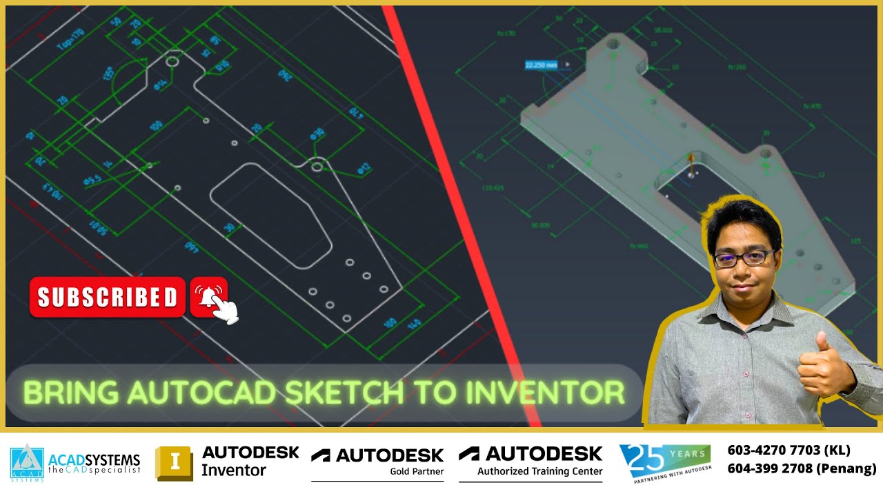 Перенесите эскиз AutoCAD в Autodesk Inventor
