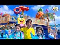 Ryan plays at nickelodeon water park resort for kids with family