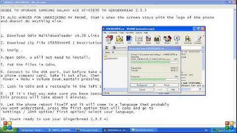 UPGRADE SAMSUNG GALAXY ACE GT-S5830 GINGERBREAD 2.3.3 ( UNBRICKED TOO) ENGLISH/SPANISH