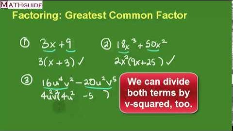 Factoring: Greatest Common Factor