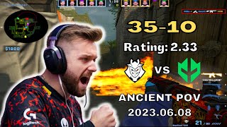 G2 NiKo (35-10) Rating:2.33 vs Imperial | Ancient POV | BLAST Premier Spring Final 2023