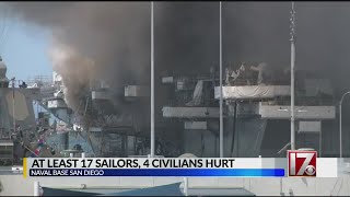 At least 21 injured in fire, explosion on US Navy ship in San Diego