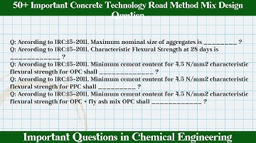 MCQ Questions Concrete Technology Road Method Mix Design with Answers