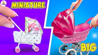 DIY Miniature Baby Doll Carriage Stroller / Tutorial