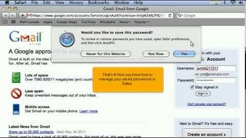 How to manage saved passwords in Safari