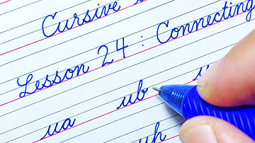 Cursive writing for beginners Lesson 24 | Connecting letters u, a to z |Cursive handwriting practice