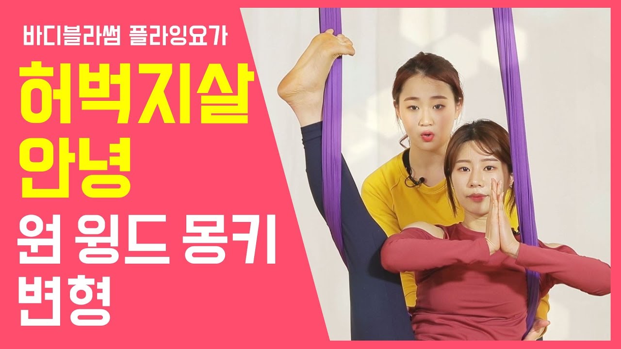 [바디블라썸 플라잉요가]허벅지 살이여 안녕! 하체비만 탈출/원 윙드 몽키 변형/플라잉요가/[Boddyblossom]/the groin region/aerial yoga