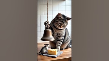Shocking! The cat sets a bell trap and waits silently #shorts #catandmouse #trap #tabbycat