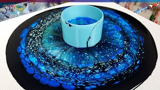 Open cup acrylic pour turned into fantastic galaxy pour! i’m
absolutely amazed by massive cells without silicone! technique is an
awesome way to cre...