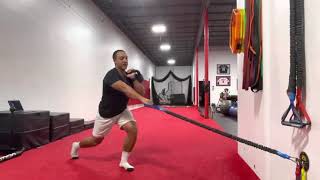 Split Stance Single Arm Row with Contralateral Front Rack Hold JDT